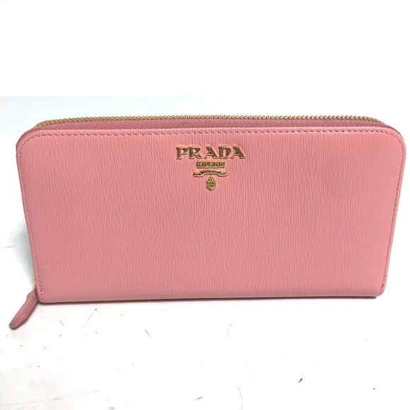 PRADA logo Zip Around Long Wallet pink - Picture 1 of 10